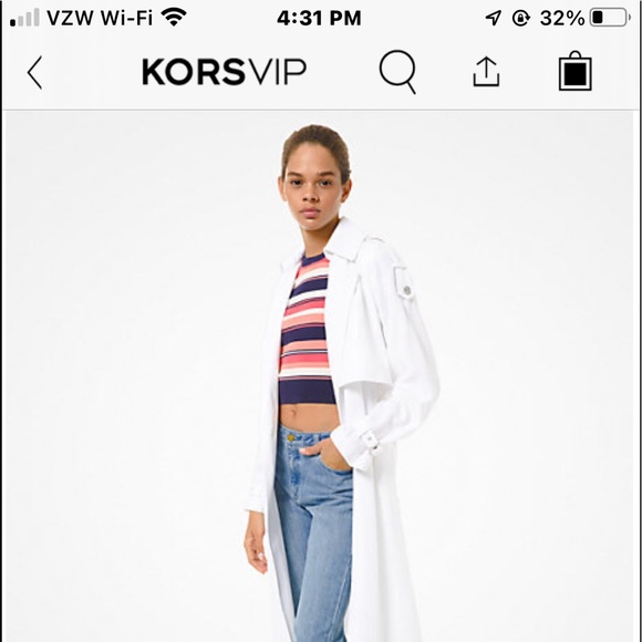 Michael Kors draped white trench coat
